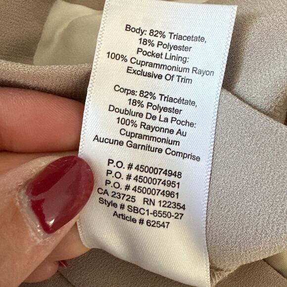 Aritzia Babaton Conan Tuxedo Stripe Trouser Beige/Cream Stripe ,Size 10 NWOT - Picture 7 of 7